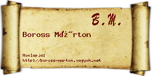 Boross Márton névjegykártya
