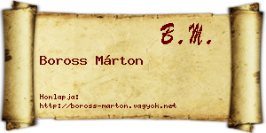Boross Márton névjegykártya