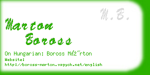 marton boross business card